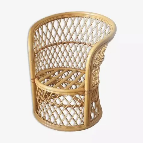 Vintage accent natural round rattan chair from Vietnam