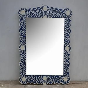 Cadre de miroir antique noir fait à la main en incrustation d'os de style moderne meubles d'incrustation de décoration intérieure pour cadre de miroir mural de salle de bain - Product Image 6