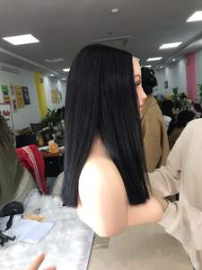 Perruque lisse de haute qualité en cheveux humains de couleur noire pour femmes, provenant d'extensions de cheveux vietnamiennes, vente en gros - Product Image 3