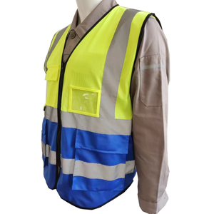 Venta al por mayor ropa de trabajo personalizada Chaleco de seguridad industrial de alta visibilidad reflectante multi bolsillo malla ligero cómodo chaleco - Product Image 6