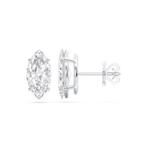 4.00 CT E-F/VVS-VS Marquise Cut Moissanite Stone Four Prong <b>Set</b> <b>Stud</b> <b>Earring</b> Made in 925 Sterling <b>Silver</b> For Unisex - Product Image 1