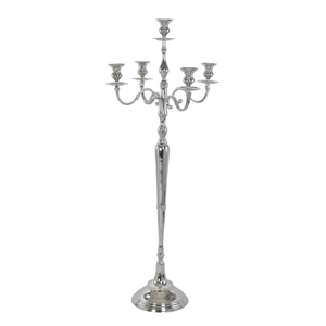 Black Polished Metal and Crystal Decorative <strong>Lightning</strong> Candelabra Marvelous Designer Large Size 5 Arms Home <strong>Unique</strong> Candle Jar - Product Image 3