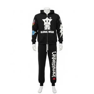 Custom Logo Spring Y2K Star Graphic Hooded Hoodie and <b>Flared</b> <b>Sweatpants</b> Two Piece Heavyweight Fleece Streetwear Tracksuit Men - Product Image 5