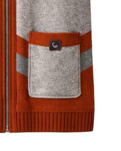 Customized <b>Women</b> Grey And Rust Hooded Sleeveless Knit <b>Vest</b> Wool Acrylic Blend Zipper Closure Winter Casual Fashion <b>Sweater</b> - Product Image 6