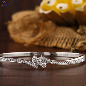 1.053 CT redondo brillante diamante 18K oro blanco diamante pulsera Labgrown diamante joyería - Product Image 1