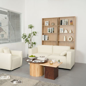 Mesa de Sofá Doble Minimalista para Sala de Estar Hecha de Madera de Caucho-TT68249 - Product Image 2
