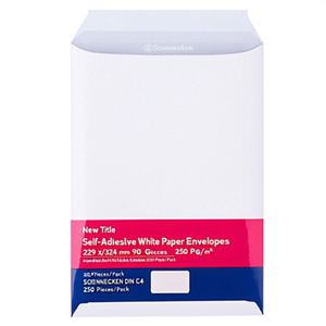 Sobres de Papel Blanco Autoadhesivos, 229 x 324 mm, 90 g/m², 250 Piezas/Paquete, SOENNECKEN DIN C4, 250 Piezas/Paquete - Product Image 3