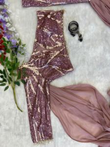 Hermoso último pesado completo cosido Indo occidental - Product Image 5