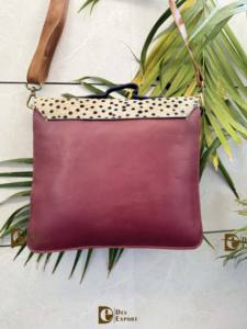 Nuevo bolso de mano de cuero genuino para mujer, bolso de hombro multicolor, bolso de cuero reciclado para usos múltiples - Product Image 4