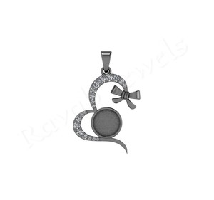 Top qualité en gros 925 argent personnalisé pendentif rond bijoux trouver composant fabriqué en inde argent plaqué 39*26mm bon prix bas - Product Image 5