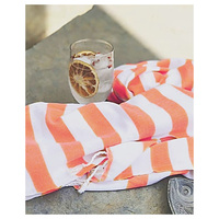 LORIN 100% Coton Hammam Turc Peshtemal Serviette de Plage Orange Rayé Absorbant Été Caractéristique