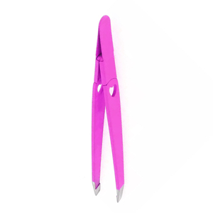 Pinces à épiler personnalisées, couleur rose, acier inoxydable, pointe inclinée, pinces à épiler pour le façonnage des sourcils, pour un usage domestique et en salon - Product Image 4