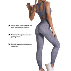 Conjunto de Yoga de Alta Calidad para Mujer, Talla Grande, Impermeable, con Leggings Ajustados y Sujetador Deportivo - Conjunto de 2 Piezas - Product Image 3