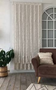 Vintage <b>macrame</b> door <b>curtain</b> crafted with traditional patterns to honor timeless decor elements and rustic charm - Product Image 4