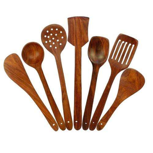 Ustensiles de cuisine en bois traditionnels fabriqués à la main Petits ensembles de cuillères et spatules en bois Cuisine Vintage Artisanal par glowin fashion - Product Image 4