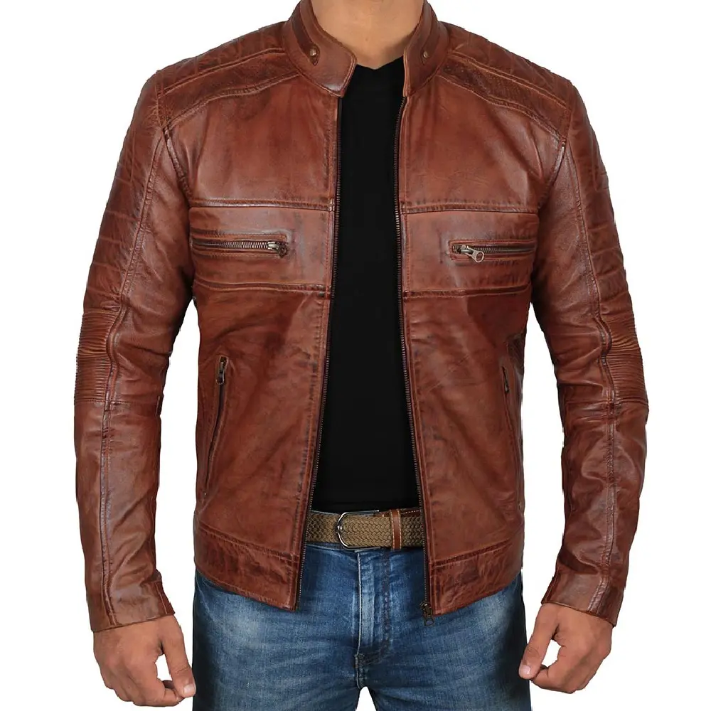 Outdoor Use Men Leather Jacket 2023 Leather Jacket Casual Wear Leather fashion Jacket For Men 2023