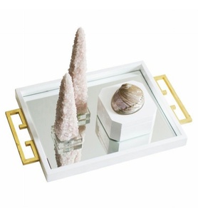 Plateau de service et plateau de rangement rond moderne en or, assiettes et plats en fer pour la décoration de la maison ou du mariage - Product Image 6