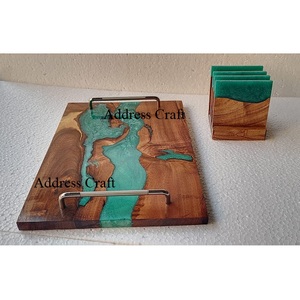 Bandeja para servir de madera y resina de estilo americano, suministros personalizados para restaurantes y hoteles, bandeja de madera con bandejas de resina epoxi de madera de la mejor calidad - Product Image 3