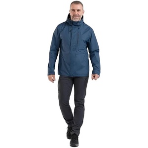 Quechua Men Navy Blue Waterproof Hiking Rain <b>Jacket</b> Full Zip durable waterproof protection Waterproof <b>Jacket</b> protection - Product Image 1