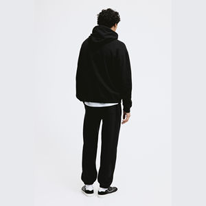 Conjunto de chándal de algodón grueso unisex con logotipo personalizado, jersey liso con capucha, chándal corto de talla grande, chándal informal de invierno para primavera - Product Image 4