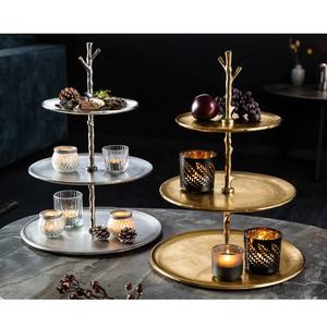 ขาตั้งเค้กอลูมิเนียมสีทองแบบโบราณ,สำหรับตกแต่งงานเลี้ยงฉลองครบรอบแต่งงานงานปาร์ตี้โรงแรมตกแต่งงานเลี้ยงวันเกิด - Product Image 6