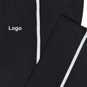 Pyjama en tricot à poches croisées noir | Pantalon de détente extensible en coton Spandex | Vêtements de nuit doux avec cordon de serrage à la taille et poches latérales - Product Image 5