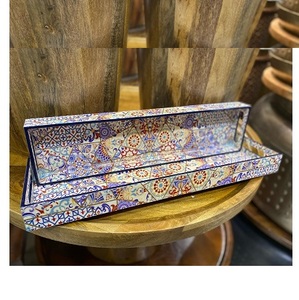 Bandeja de comida para servir de madera de nogal marrón rústica al por mayor con asas gran oferta incrustaciones de hueso MOQ 20 piezas - Product Image 5