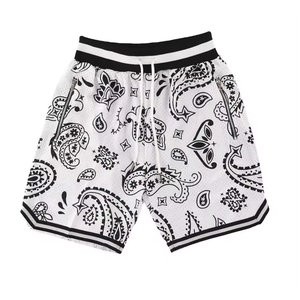 Pantalones cortos con logotipo personalizado OEM para hombre, informales, de poliéster, para correr en la playa, deportes, baloncesto, gimnasio, estampado de talla grande, pantalones cortos de malla personalizados para hombre - Product Image 1