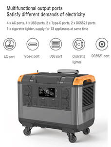 Professional Factory for Sale <strong>Solar</strong> Portable Station 3000W AC Charging UPS Battery Pack MPPT LiFePO4 Pure Sine Wave for Car Use - Product Image 4