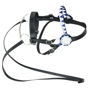 Hobby Horse Showing Bridle Black Premium Faux Leather Juego de juguetes educativos con Show Brow Band Breeches Buckled Reins - Product Image 2