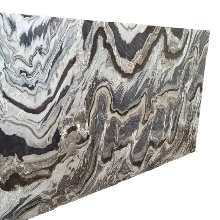 Wandpaneel Zilveren Stroom Onyx/Kwarts Platen Warm Decoratief Touch Luxe Met Natuurlijke P4 Pk Gepolijst | Mat | Lederen | Geslepen