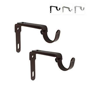 Soportes de cortina de hierro antiguo para barras de cortina gruesas soportes de montaje en pared decorativos con artesanía de metal rústico - Product Image 2