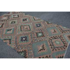 พรมสไตล์ตุรกีโบราณขนาด5.5 x 9.8ft สวยงามด้วยการออกแบบงานปะสีส้มวัสดุขนสัตว์เทคนิคการถักแบบแบนสำหรับวัยรุ่น - Product Image 4