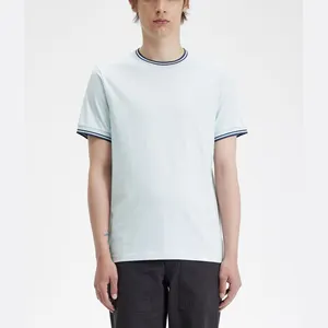 독특한 디자인 핫 세일 사용자 정의 로고 도매 대량 특대 남자 크루 넥 티셔츠 통기성 100% Pique 면 남자 티셔츠