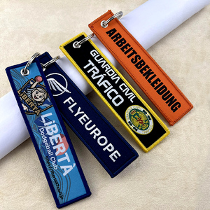 Nhà Máy Bán Buôn Tùy Chỉnh Vải 2D 3D Móc Khóa Thương Hiệu Độc Đáo Giá Rẻ Thêu Hai Mặt Tùy Chỉnh Thêu Khuyến Mại - Product Image 1