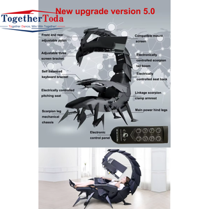 Thoải mái công nghệ cao mới hiện đại điện ngả xoay hỗ trợ 3 màn hình bọ cạp chơi game ghế với nhiệt và massage Đệm - Product Image 6