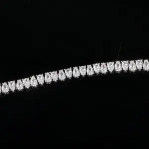 Wholesale Fashion Hip Hop Jewelry Brass Water Drop Zircon Tennis Chain <b>Bracelet</b> for Men Women - Product Image 6