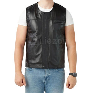 Chaleco de cuero de vaquero occidental para hombre, Chaleco de cuero de estilo clásico para hombre, Chaleco de cuero hecho en Pakistán - Product Image 2