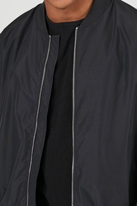 Blouson Bomber Noir Zippé pour Homme de Haute Qualité, Design Personnalisé, Imperméable, Coupe-Vent, Respirant, Tendance Hiver, Service OEM - Product Image 5