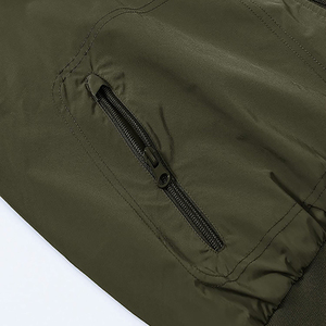 Chaqueta de Bombardero a prueba de viento Softshell para hombre de alta calidad etiqueta personalizada moda caliente cierre de cremallera tela de lona para la temporada de primavera - Product Image 6