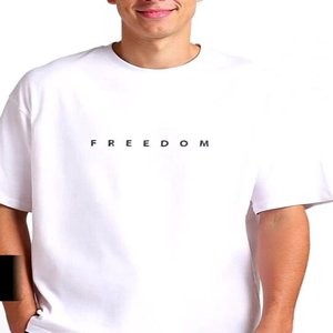 T-shirt vierge en coton personnalisé pour hommes T-shirt ample et respirant à la mode Hip Hop T-shirt côtelé à épaules et à col en O pour hommes - Product Image 1