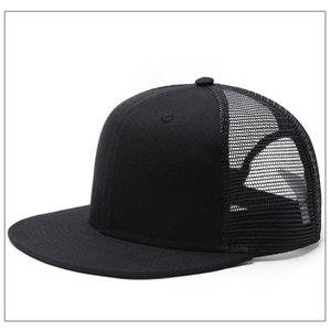 Gorra de camionero de ala plana para hombre lisa con logotipo de marca personalizado/gorra con cierre a presión de malla a granel - Product Image 3