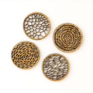 Posavasos personalizado moderno respetuoso con el medio ambiente 3,75 sublimación Hardboard Mdf Squarestone con posavasos trasero de corcho - Product Image 3