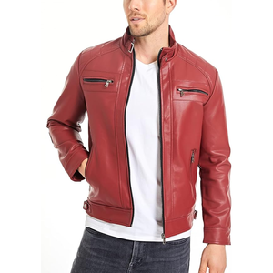 Veste de moto en cuir tendance avec poches zippées - Product Image 6
