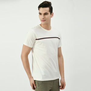 Precio al por mayor hombres camisetas de alta calidad 100% algodón logotipo personalizado en blanco hombre cuello redondo Slim Fit camisetas de algodón con logotipo - Product Image 5