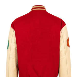 Veste universitaire de baseball unisexe de haute qualité, col montant, avec broderie en chenille, manches en cuir pour l'hiver - Product Image 2