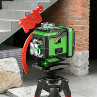Niveau laser vert compact PINENG 4D 16 lignes pour extérieur, rotation automatique 360°, usage industriel et bricolage, haute valeur, garantie 1 an, 12V