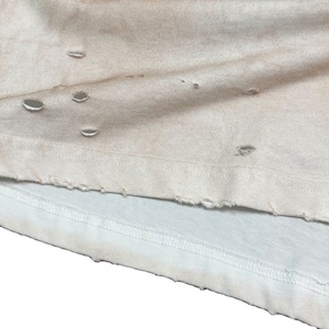 100% Cotton T-shirt with <b>Spray</b> Effect-Front Logo Drop Shoulder Boxy Fit Street <b>Style</b> Breathable Quick Dry T-shirt Distressed - Product Image 3