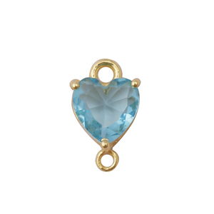 Pour suisse bleu topaze connecteur broche réglage Double caution trouver des composants en laiton plaqué or approvisionnement en gros bijoux pierres précieuses - Product Image 5