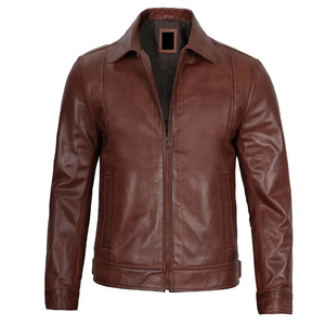 แจ็กเก็ตหนังสำหรับผู้ชายเสื้อแจ็คเก็ตหนังแขนยาวสำหรับฤดูหนาวดีไซน์ล่าสุด - Product Image 3